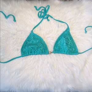 Baby Blue Triangle Bikini Top